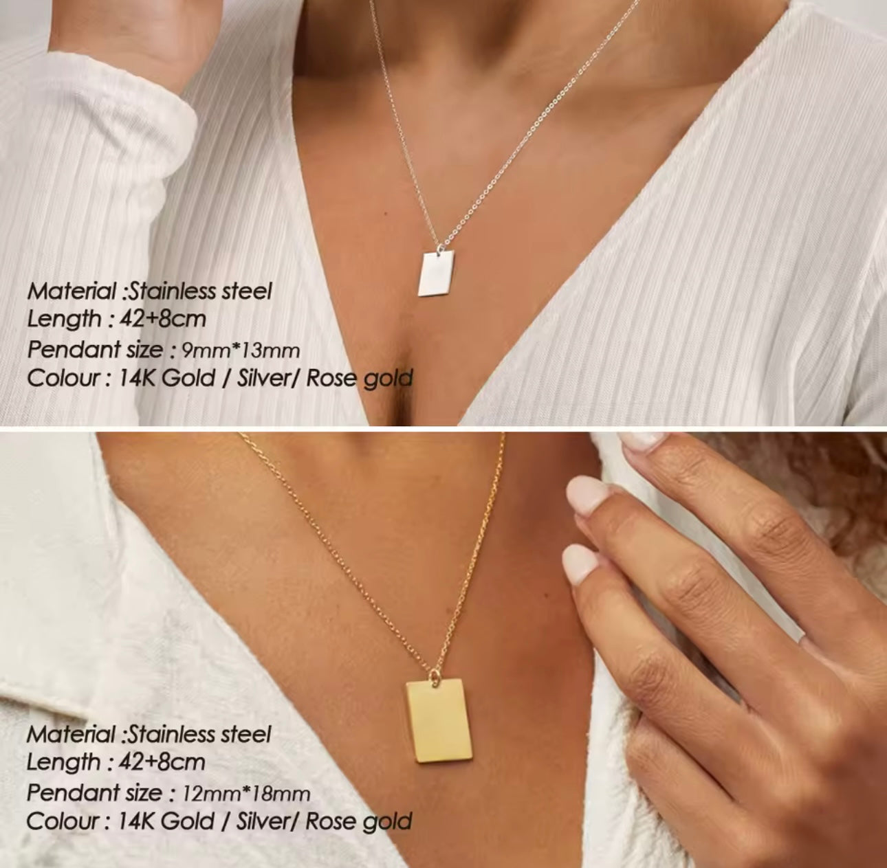 Blank Slate necklace- Gold and silver